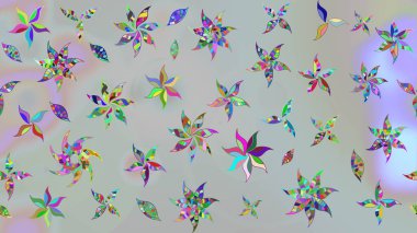 Çiçek izi. Suluboya tarzında gri renkli çiçekler. Suluboya çizim deseni.