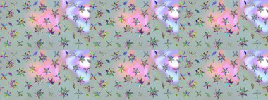 Hediye ambalaj kağıdı, tebrik kartları, posterler ve pankart tasarımı. Raster düz çiçek çizim deseni. Gri renkli çiçekler.