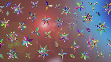 Kahverengi renkli etnik çiçeklerin olduğu zarif bir eskiz modeli. Asya Tekstil 'inde Raster Çiçek İllüstrasyonu.