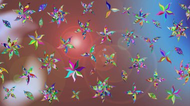 Raster illüstrasyonu. Tekstil veya kitap kapakları, imalat, duvar kağıtları, baskı, hediye paketi ve yapıştırma kitabı için çiçek eskizi geçmişi. Küçük ölçekli çiçeklerdeki basit sevimli desen.