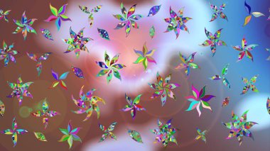 Karalama çiçeği. Düz Çiçek Elementleri Tasarımı. Zentangle soyut çiçekleri. Güzel kumaş deseni. Renkli Bahar Teması eskiz kalıbı. Raster illüstrasyonu.