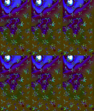 Kahverengi renkli çiçekler. Çiçekli karalama şeklinde Raster çiçek deseni. Yumuşak, bahar çiçekli arka plan.