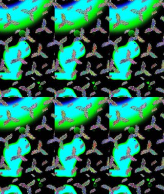 Kar tanesi raster arka planı. Raster tasarımı. Meteoroloji buz koleksiyonu. Xmas Frost kar taneleri izole edilmiş siluet sembolü. Kışın siyah, mavi ve yeşil Noel Karlar düz kristal element.