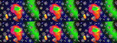 Gri renkli Asya tekstili. Suluboya çiçekli çiçek deseni. Raster illüstrasyonu.