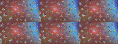 Süslü kumaş deseni. Raster deseni. Çiçekli çiçek deseni, suluboya..