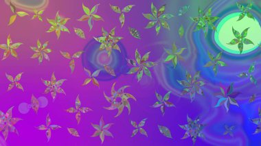 Çiçek desenli raster, mor çizgi grafik desenli soyut raster arkaplan. Modern stil dokusu.