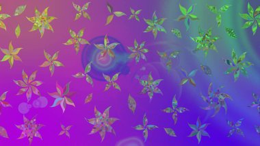 Mor renkli çiçekler. Raster illüstrasyonunda çiçek deseni çizimi.