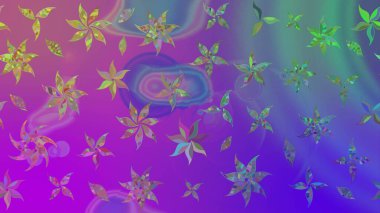 Mor renkli çiçekler. Bahar mevsimi. Tatil havası. Nazik romantik baskı. Raster güzel bir çiçek deseni çiziyor..