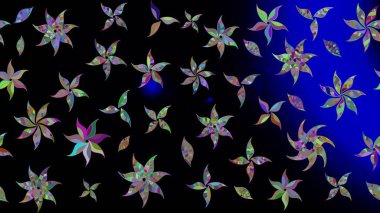 Siyah renkli çiçekler. Kumaş desenli papatya çiçekleri ayrıntıları.