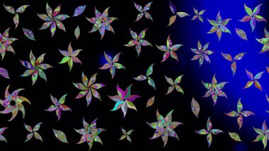 Çiçek kolajı. Raster deseni. Çiçek kompozisyonu. Doğa. Çiçek arkaplan. Küçük çiçekte güzel bir desen var. - Siyah çiçekler..