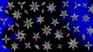 Çiçek izi. Suluboya tarzında siyah renkte çiçekler. Suluboya çizim deseni.