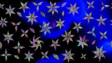 Raster çiçek izi. Klasik taslak çizimi. Çiçek mavisi çizim deseni.