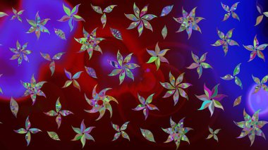 Moda arka planında parlak buketler. Kumaş, duvar kağıdı ve kağıt üzerine baskı yapmak için gelişen arka plan. Raster illüstrasyonu. Eski usul küçük çiçekli şirin bir eskiz deseni..