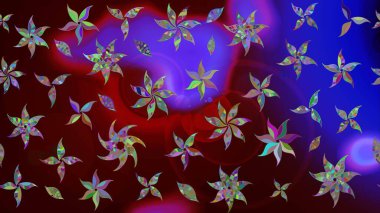 Küçük çiçekteki sevimli çiçek deseni. Raster illüstrasyonu. Raster deseni. Kahverengi renklerde. Soyut çiçek çizim kalıbı arkaplanı.