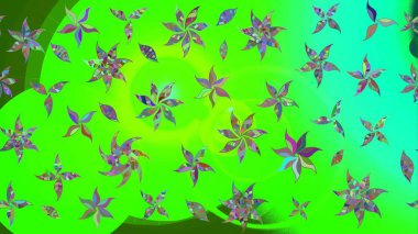 Yeşil renkli çiçekler. Çiçekli karalama şeklinde Raster çiçek deseni. Yumuşak, yaz çiçekli arka plan.