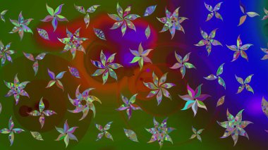 Düz Çiçek Elementleri Tasarımı. Raster Şirin kumaş deseni. Renkli Bahar Teması eskiz kalıbı. Eskiz klasiği.