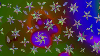 Halk tarzı. Moda baskıları için zarif bir şablon. Modern çiçek arkaplanı. Parlak renkli çiçekleri ve yeşil yaprakları olan harika bir çiçek deseni..