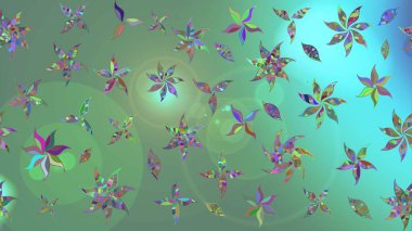 Sevimli küçük çiçek desenle. Raster resim. Çiçek desenli çiçek ve yaprakları ile.