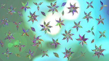 Mavi renkli çiçek desenli çizim. Suluboya tarzında mavi renkte çiçekler.