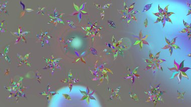 Gri renklerde bahar çiçekleri. Çiçekli karalama şeklinde Raster çiçek deseni. Raster illüstrasyonu.