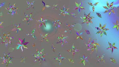 Düz Çiçek Elementleri Tasarımı. Çiçek desenli çizim. Asya tekstil tarzında. Güzel kumaş deseni. Raster illüstrasyonu. Renkli Bahar Teması çizim şablonu.