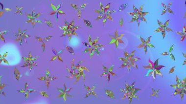 Mor renkli çiçekler. Raster illüstrasyonunda çiçek deseni çizimi.