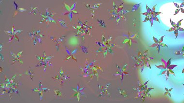 Modaya uygun kumaş deseni. Düz Çiçek Elementleri Tasarımı. Sevimli çiçek raster deseni. Renkli Yaz Teması çizim şablonu.