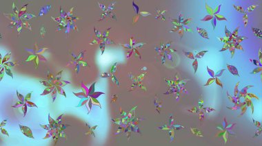 El çizimi Raster çizimi. Çizim çiçek deseni duvar kağıdı, web sitesi arka planı, ambalaj kağıdı, davetiye, broşür, afiş veya web sitesi için kullanılabilir. Parlak elementlerin.