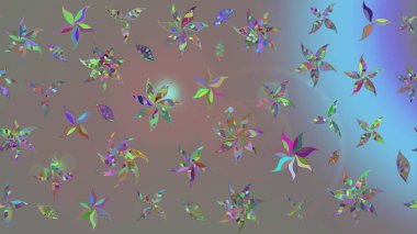 Raster güzel bir çiçek deseni çizmiş. Nazik romantik baskı. Bahar mevsimi. Gri renkli çiçekler. Tatil havası..