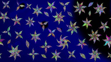 Modern stil dokusu. Çiçek desenli raster, mavi çizgi grafik deseni soyut raster arkaplan.