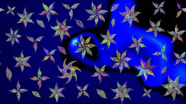 Çiçekli çiçek deseni, suluboya. Süslü kumaş deseni. Raster deseni.