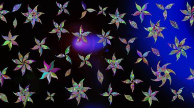 Düz Çiçek Elementleri Tasarımı. Siyah renkli çiçekler. Renkli Bahar Teması eskiz kalıbı. Çiçek desenli eskiz, yaz çiçekleri..