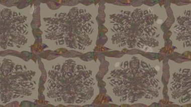 Renkli unsurlarla hareketli arka plan görüntüleri. Çiçekler. Eski model. Bayrak tarzı. Video kaydı. Şablon. Döngü. Kusursuz..