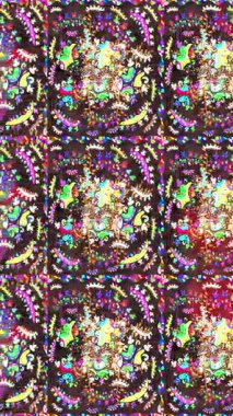 Renkli unsurlarla hareketli arka plan görüntüleri. Çiçekler. Eski model. Bayrak tarzı. Video kaydı. Şablon. Döngü. Kusursuz..