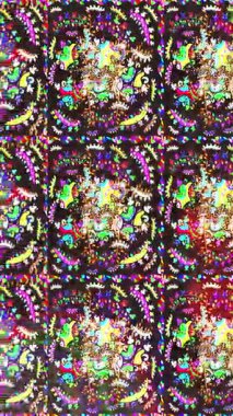 Renkli unsurlarla hareketli arka plan görüntüleri. Çiçekler. Eski model. Bayrak tarzı. Video kaydı. Şablon. Döngü. Kusursuz..