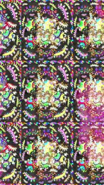 Renkli unsurlarla hareketli arka plan görüntüleri. Çiçekler. Eski model. Bayrak tarzı. Video kaydı. Şablon. Döngü. Kusursuz..