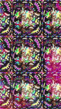 Renkli unsurlarla hareketli arka plan görüntüleri. Çiçekler. Eski model. Bayrak tarzı. Video kaydı. Şablon. Döngü. Kusursuz..