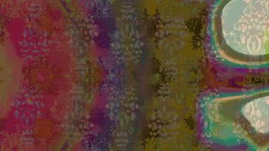 Renkli unsurlarla hareketli arka plan görüntüleri. Çiçekler. Eski model. Bayrak tarzı. Altın, altın. Video kaydı. Şablon.