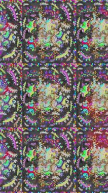 Renkli unsurlarla hareketli arka plan görüntüleri. Çiçekler. Eski model. Bayrak tarzı. Video kaydı. Şablon. Döngü. Kusursuz..