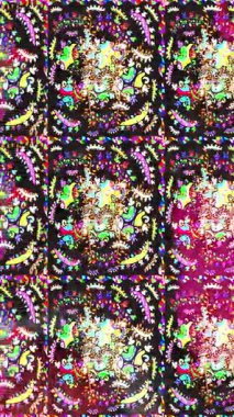 Renkli unsurlarla hareketli arka plan görüntüleri. Çiçekler. Eski model. Bayrak tarzı. Video kaydı. Şablon. Döngü. Kusursuz..