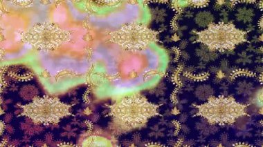 Renkli unsurlarla hareketli arka plan görüntüleri. Çiçekler. Eski model. Bayrak tarzı. Video kaydı. Şablon. Döngü. Kusursuz..