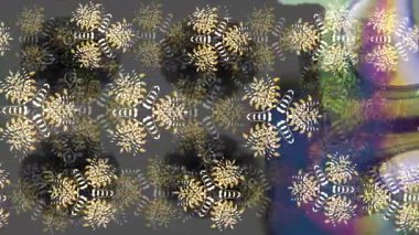 Renkli unsurlarla hareketli arka plan görüntüleri. Çiçekler. Eski model. Bayrak tarzı. Video kaydı. Şablon. Döngü. Kusursuz..