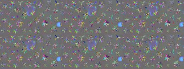 Süslü kumaş deseni. Çiçekli çiçek deseni, suluboya. Raster deseni.