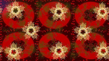 Kırmızı renkte etnik çiçeklerle süslenmiş zarif bir eskiz şekli. Raster Çiçek İllüstrasyonu güzel tekstil..