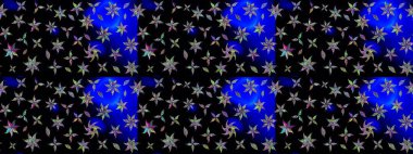 Siyah renkli çiçekler. Hediye ambalaj kağıdı, tebrik kartları, posterler ve pankart tasarımı. Raster düz çiçek çizim deseni.