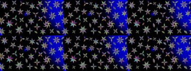 Düz Çiçek Elementleri Tasarımı. Renkli Yaz Temalı eskiz kalıbı. Sevimli çiçek raster deseni. Modaya uygun kumaş deseni.