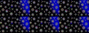 Çiçeksel çizim kalıbının yansıması. Vadinin çiçekleri siyah renklerde.