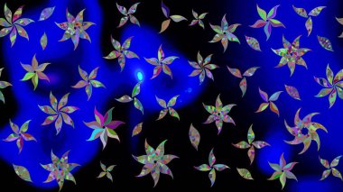 Çiçek arkaplan. Mavi renklerde. Doğum günü kartı ya da düğün davetiyesi. Suluboya çiçek buketi. Çiçekli tebrik kartı. Raster illüstrasyonu.