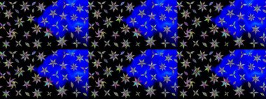 Soyut etnik raster çizim kalıbı. Vadinin çiçekleri siyah renklerde. Çiçekler..