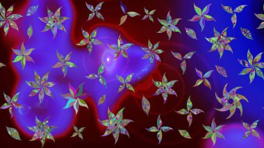 Tekrar eden çiçek arkaplanı, zarif menekşe çiçek duvar kağıdı. Mor renkler üzerine çiçek desenli eskiz, el yapımı papatyalar, papatyalar..